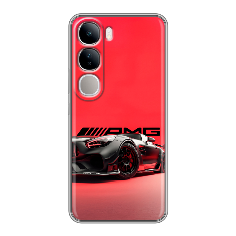 Силиконовый чехол на Vivo V40 Lite 4G с принтом Мерседес Mercedes AMG Силиконовый чехол на Vivo V40 Lite 4G с принтом Мерседес Mercedes AMG