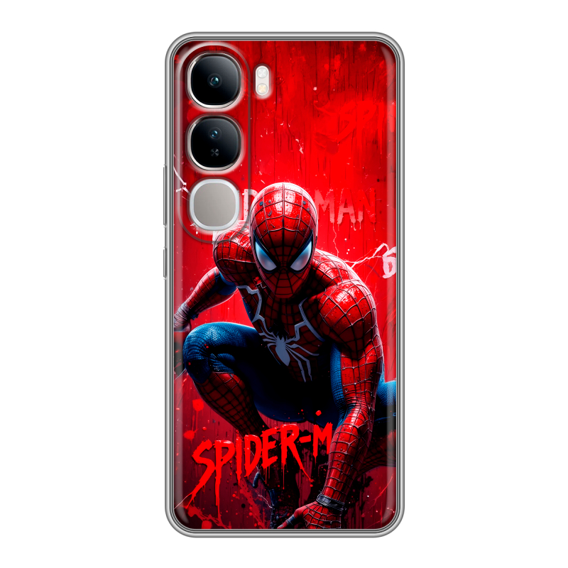 Силиконовый чехол на Vivo V40 Lite 4G с принтом Spiderman Человек паук Силиконовый чехол на Vivo V40 Lite 4G с принтом Spiderman Человек паук