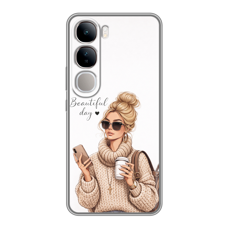 Силиконовый чехол на Vivo V40 Lite 4G с принтом женский Силиконовый чехол на Vivo V40 Lite 4G с принтом женский