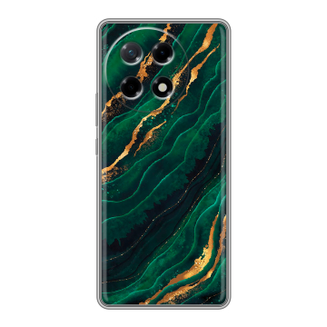 Силиконовый чехол на Tecno Camon 30S с принтом Мрамор зеленое золото