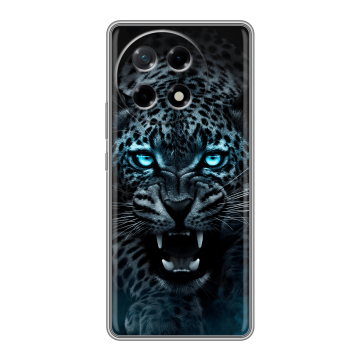 Силиконовый чехол на Tecno Camon 30S с принтом Темный леопард
