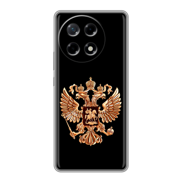 Силиконовый чехол на Tecno Camon 30S с принтом Герб России золотой Силиконовый чехол на Tecno Camon 30S с принтом Герб России золотой