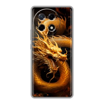 Силиконовый чехол на Tecno Camon 30S с принтом Золотой дракон Силиконовый чехол на Tecno Camon 30S с принтом Золотой дракон