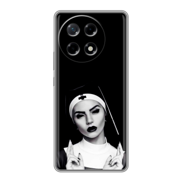 Силиконовый чехол на Tecno Camon 30S с принтом монашка