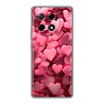 Силиконовый чехол на Tecno Camon 30S с принтом розовые сердечки