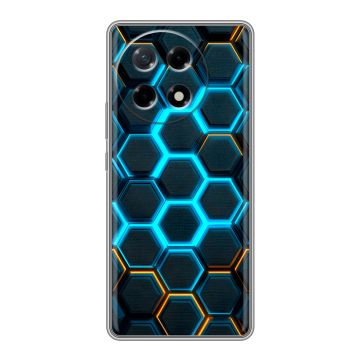 Силиконовый чехол на Tecno Camon 30S с принтом Неоновые соты Силиконовый чехол на Tecno Camon 30S с принтом Неоновые соты
