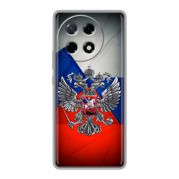 Силиконовый чехол на Tecno Camon 30S с принтом Флаг России