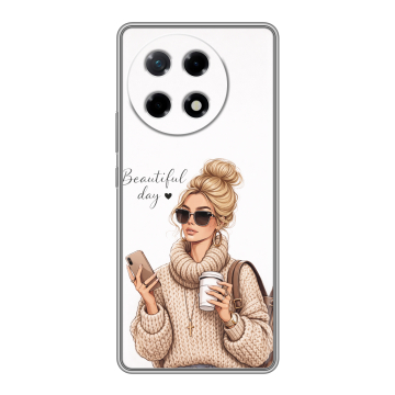 Силиконовый чехол на Tecno Camon 30S с принтом женский