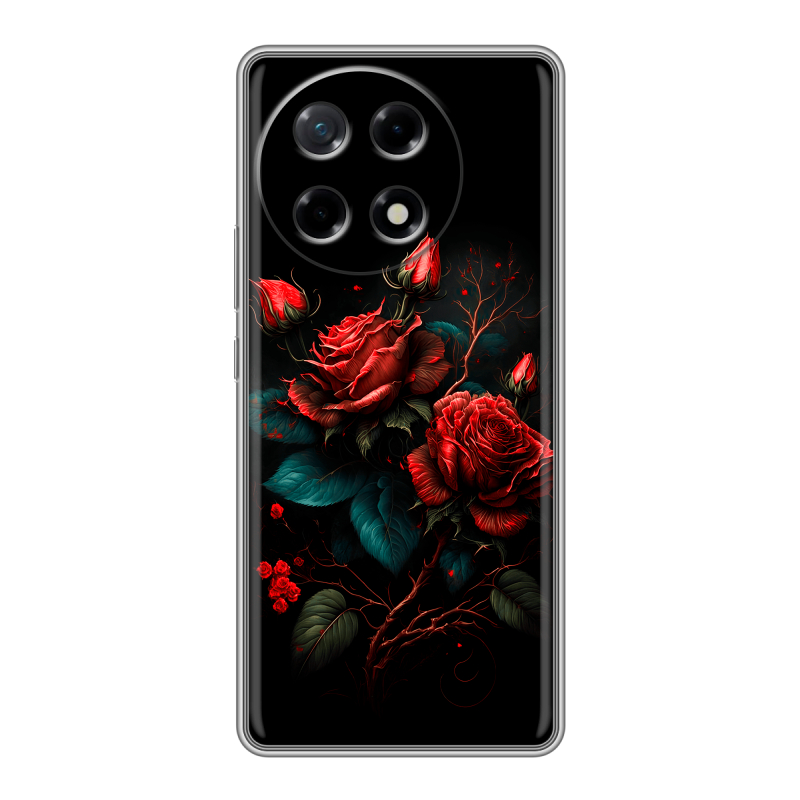 Силиконовый чехол на Tecno Camon 30S с принтом Розы красные Силиконовый чехол на Tecno Camon 30S с принтом Розы красные