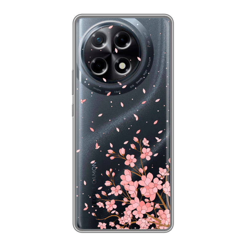 Силиконовый чехол на Tecno Camon 30S с принтом Ветка сакуры Силиконовый чехол на Tecno Camon 30S с принтом Ветка сакуры