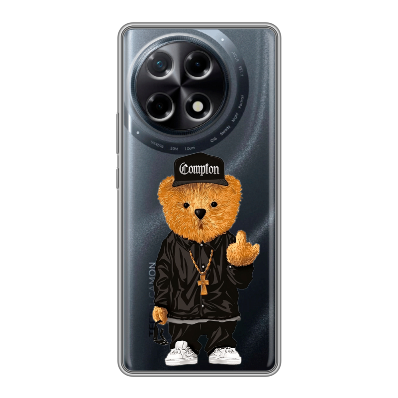 Силиконовый чехол на Tecno Camon 30S с принтом Мишка Силиконовый чехол на Tecno Camon 30S с принтом Мишка
