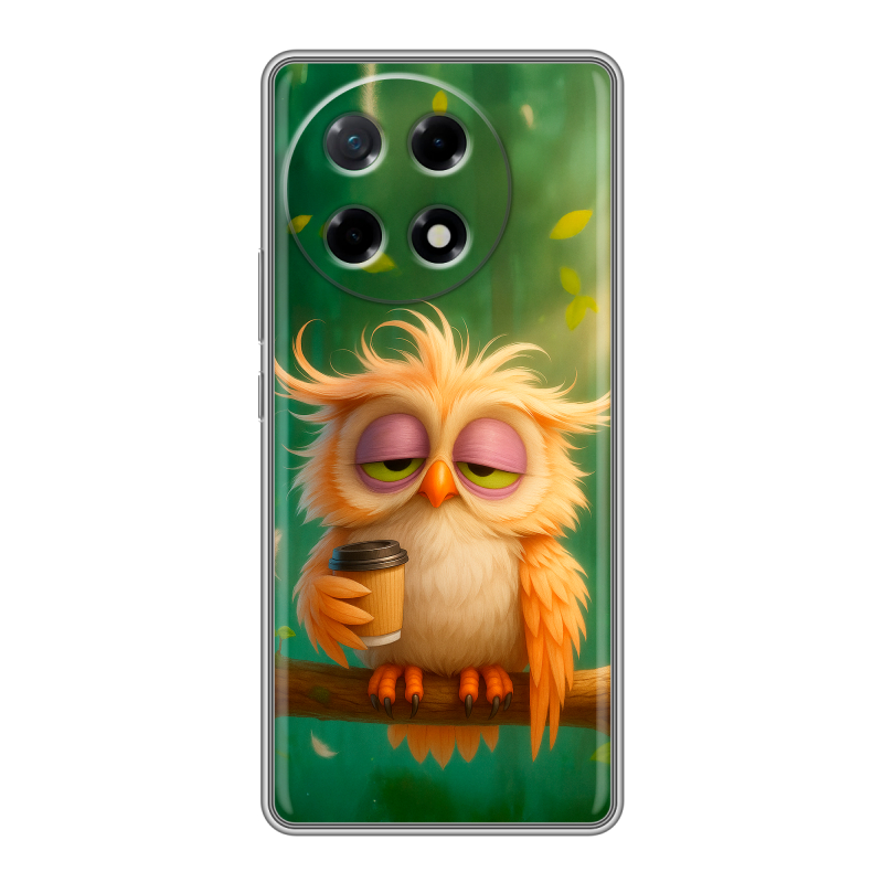 Силиконовый чехол на Tecno Camon 30S с принтом сова Силиконовый чехол на Tecno Camon 30S с принтом сова