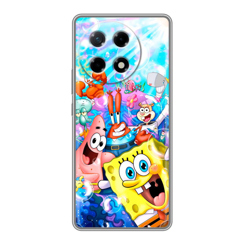 Силиконовый чехол на Tecno Camon 30S с принтом спанчбоб спанч боб Силиконовый чехол на Tecno Camon 30S с принтом спанчбоб спанч боб