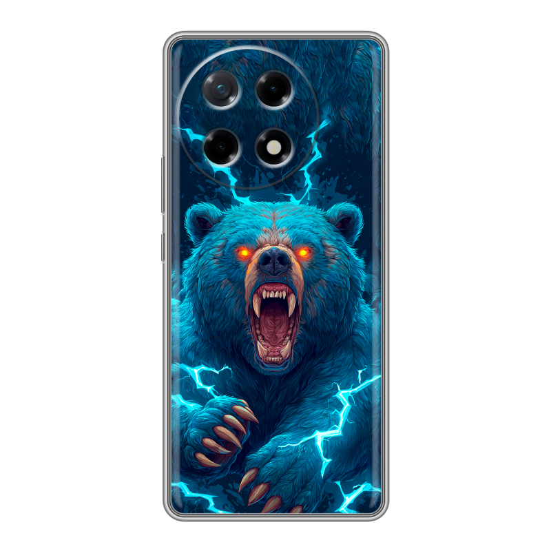 Силиконовый чехол на Tecno Camon 30S с принтом Медведь Силиконовый чехол на Tecno Camon 30S с принтом Медведь
