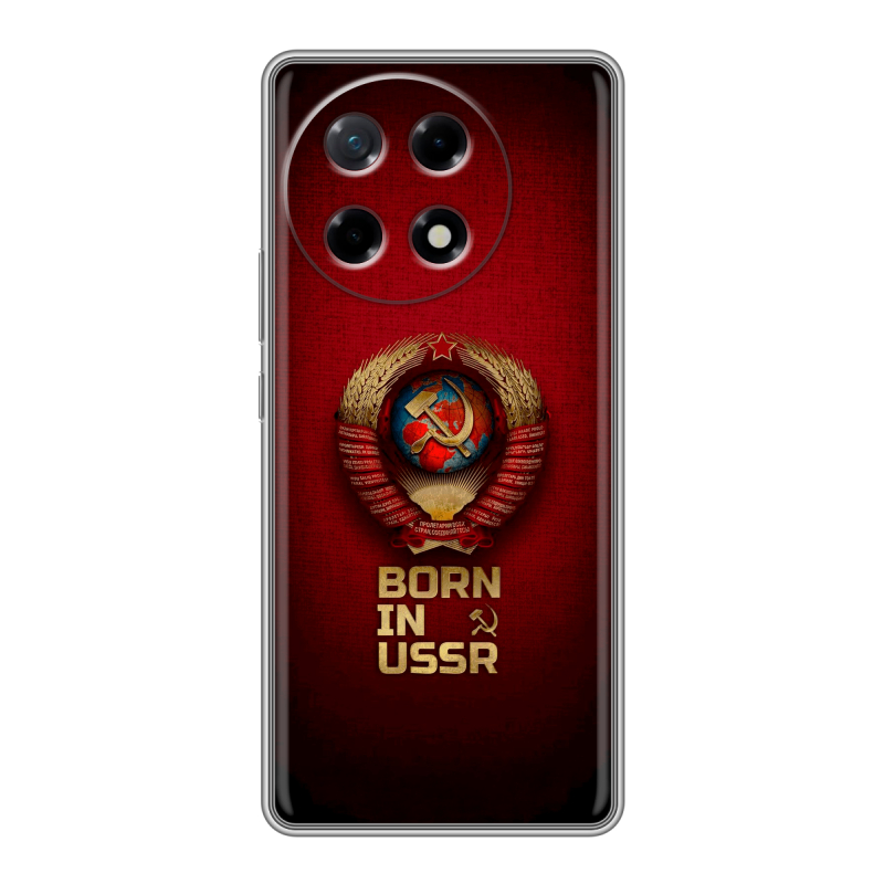 Силиконовый чехол на Tecno Camon 30S с принтом Флаг Герб СССР Силиконовый чехол на Tecno Camon 30S с принтом Флаг Герб СССР