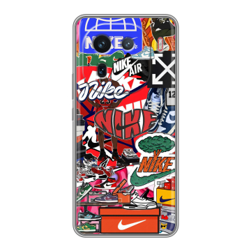 Силиконовый чехол на IQOO 12 с принтом Найк Nike яркий Силиконовый чехол на IQOO 12 с принтом Найк Nike яркий