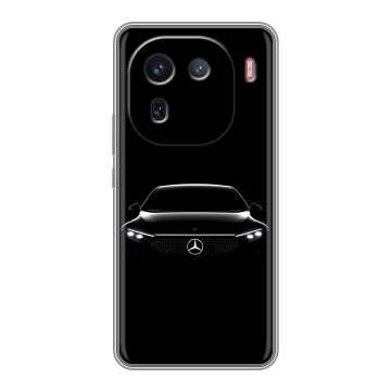 Силиконовый чехол на IQOO 12 с принтом Mercedes Мерседес