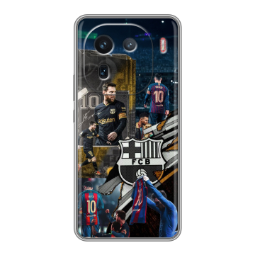 Силиконовый чехол на IQOO 12 с принтом Messi Barcelona