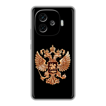 Силиконовый чехол на IQOO Z9 с принтом Герб России золотой