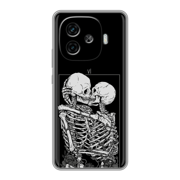 Силиконовый чехол на IQOO Z9 с принтом Поцелуй скелетов Силиконовый чехол на IQOO Z9 с принтом Поцелуй скелетов