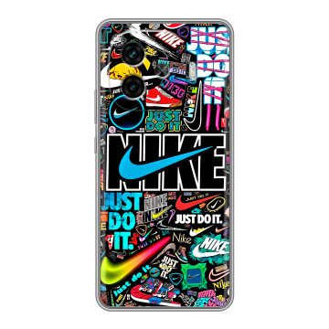 Силиконовый чехол на IQOO Z9 с принтом найк nike черный