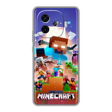 Силиконовый чехол на IQOO Z9 с принтом Майнкрафт Minecraft