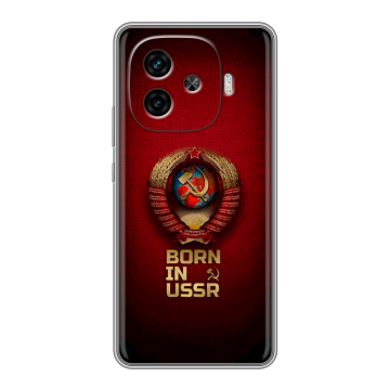 Силиконовый чехол на IQOO Z9 с принтом Флаг Герб СССР