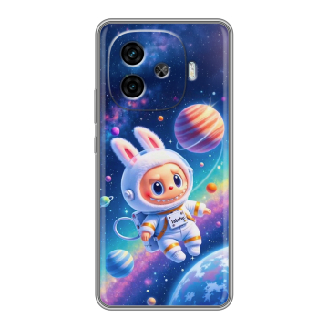 Силиконовый чехол на IQOO Z9 с принтом Labubu Лабубу