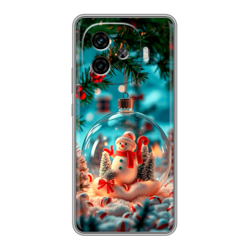 Силиконовый чехол на IQOO Z9 с принтом Новый год