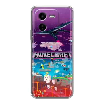 Силиконовый чехол на IQOO Z9x с принтом Майнкрафт Minecraft Силиконовый чехол на IQOO Z9x с принтом Майнкрафт Minecraft