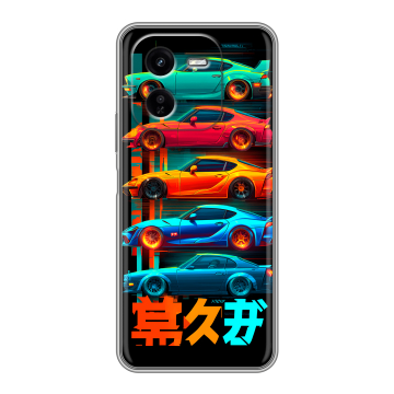 Силиконовый чехол на IQOO Z9x с принтом машины тачки