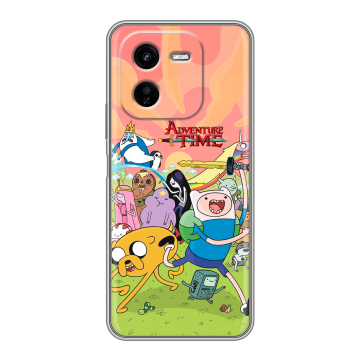Силиконовый чехол на IQOO Z9x с принтом Adventure time Время приключений