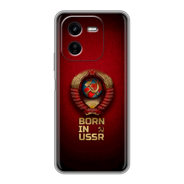 Силиконовый чехол на IQOO Z9x с принтом Флаг Герб СССР