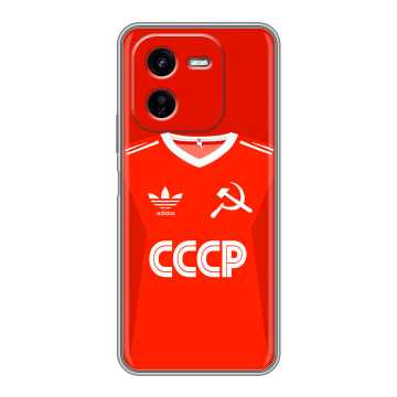 Силиконовый чехол на IQOO Z9x с принтом Флаг Герб СССР