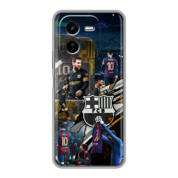 Силиконовый чехол на IQOO Z9x с принтом Messi Barcelona Силиконовый чехол на IQOO Z9x с принтом Messi Barcelona
