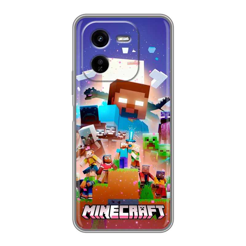Силиконовый чехол на IQOO Z9x с принтом Майнкрафт Minecraft Силиконовый чехол на IQOO Z9x с принтом Майнкрафт Minecraft