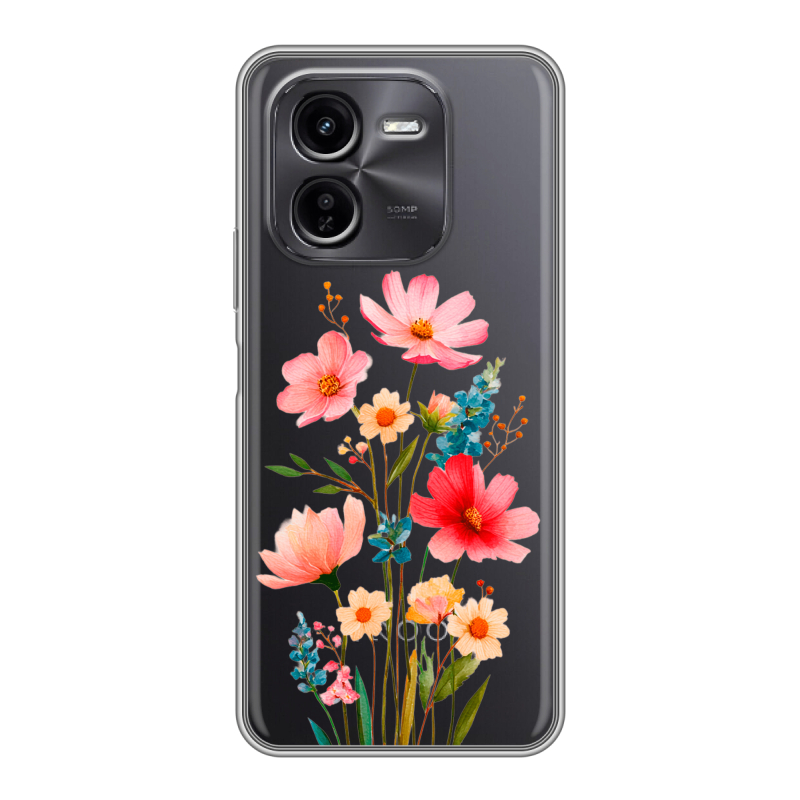 Силиконовый чехол на IQOO Z9x с принтом Цветы Силиконовый чехол на IQOO Z9x с принтом Цветы