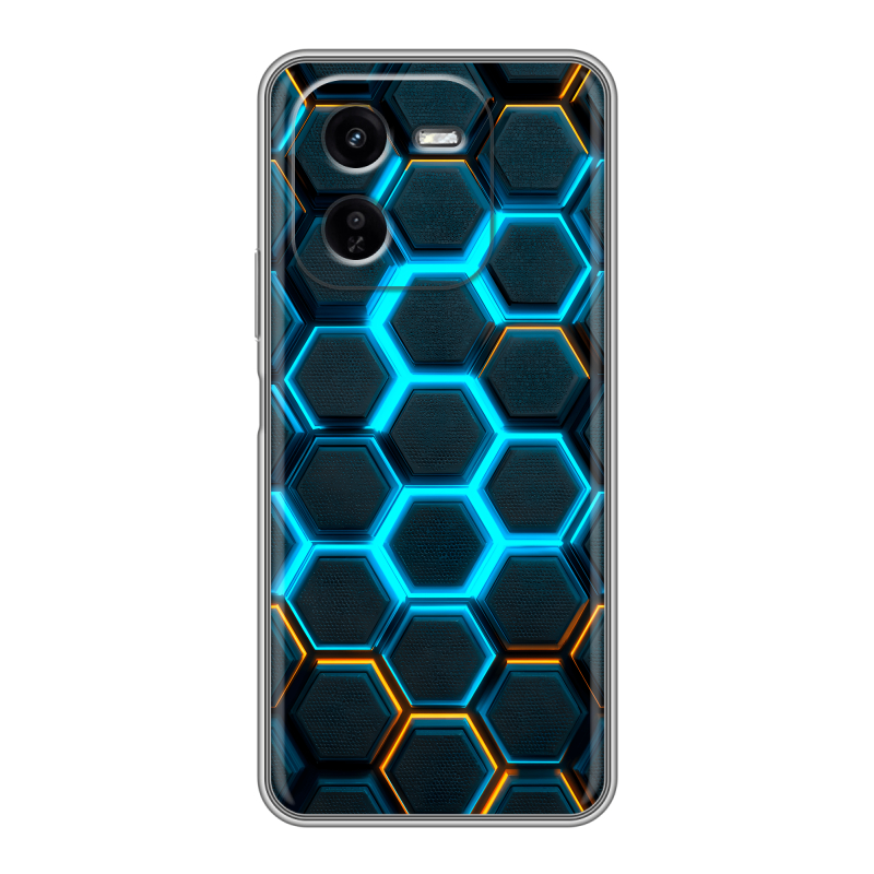 Силиконовый чехол на IQOO Z9x с принтом Неоновые соты Силиконовый чехол на IQOO Z9x с принтом Неоновые соты