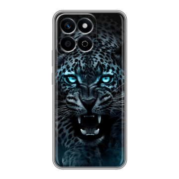 Силиконовый чехол на Honor X7c с принтом Темный леопард Силиконовый чехол на Honor X7c с принтом Темный леопард