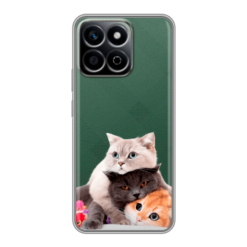 Силиконовый чехол на Honor X7c с принтом Кошки Силиконовый чехол на Honor X7c с принтом Кошки