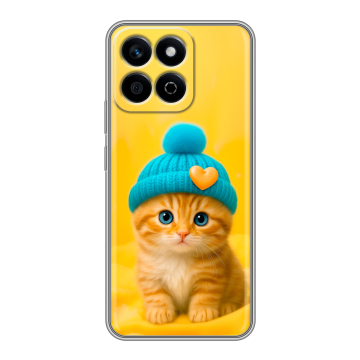 Силиконовый чехол на Honor X7c с принтом Котенок в шапке Силиконовый чехол на Honor X7c с принтом Котенок в шапке