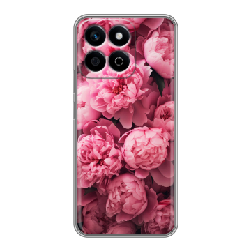 Силиконовый чехол на Honor X7c с принтом цветы пионы
