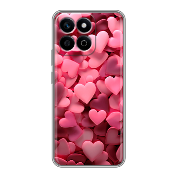 Силиконовый чехол на Honor X7c с принтом розовые сердечки