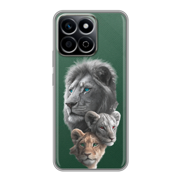 Силиконовый чехол на Honor X7c с принтом Львы