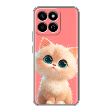 Силиконовый чехол на Honor X7c с принтом Розовый котенок