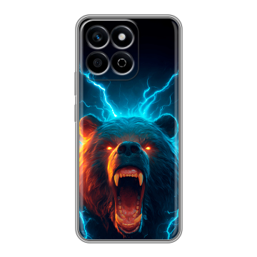 Силиконовый чехол на Honor X7c с принтом Медведь