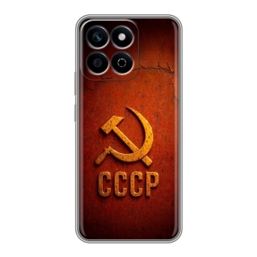 Силиконовый чехол на Honor X7c с принтом Флаг Герб СССР