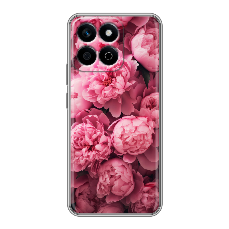 Силиконовый чехол на Honor X7c с принтом цветы пионы Силиконовый чехол на Honor X7c с принтом цветы пионы
