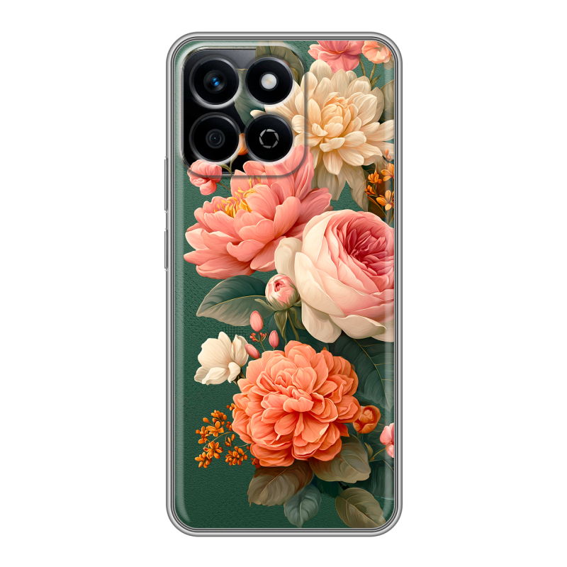 Силиконовый чехол на Honor X7c с принтом цветы Силиконовый чехол на Honor X7c с принтом цветы