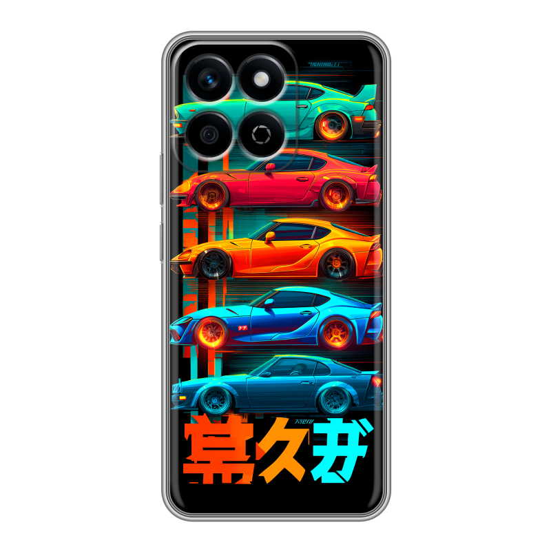Силиконовый чехол на Honor X7c с принтом машины тачки Силиконовый чехол на Honor X7c с принтом машины тачки